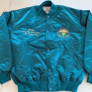 VTG 1980s Irish Pride Green Nylon Bomber Jacket Size L Game Sportswear LTD MINT